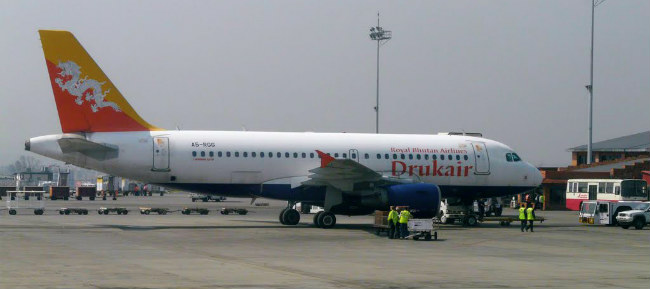 Nepal Bhutan Drukair Flight Route